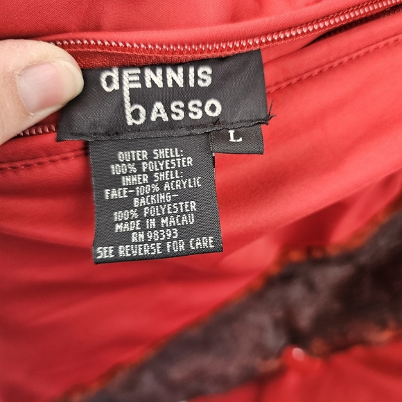 Dennis Basso Women's Reversible Burgundy Faux Fur/Red Parka Coat Size L - Picture 5 of 11